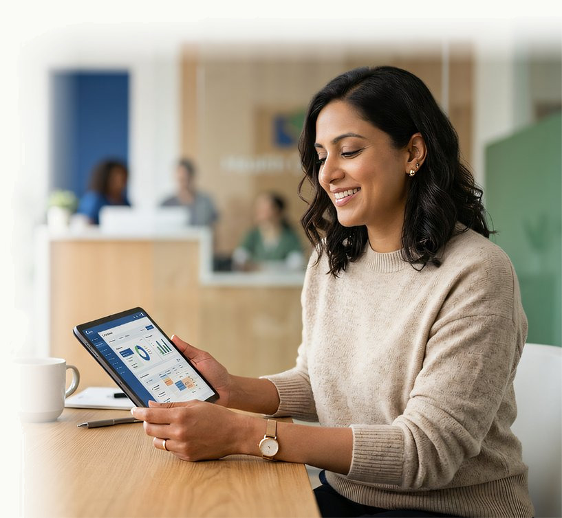 Practice manager reviewing a prior authorization decision on a tablet